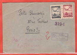 POLOGNE LETTRE RECOMMANDEE DE 1946 DE RYCHBACH POUR PARIS FRANCE - Maschinenstempel (EMA)