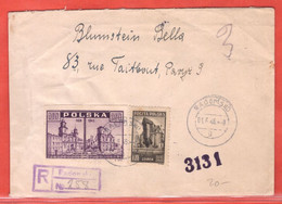 POLOGNE LETTRE RECOMMANDEE DE 1946 DE RADOMSHO POUR PARIS FRANCE - Frankeermachines (EMA)