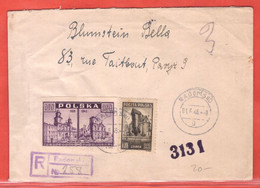 POLOGNE LETTRE RECOMMANDEE DE 1946 DE RADOMSHO POUR PARIS FRANCE - Franking Machines (EMA)