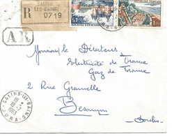 France Enveloppe Recommandée0719 Avec AR Timbre à Date 1963 Salins Les Bains (39- Jura) - 1921-1960: Période Moderne
