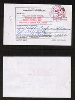 U.S.A.   Scott # 1822 On "CERTIFICATE Of MAILING" (CONDITION AS PER SCAN) (MISC-4) - Otros