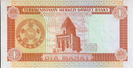 Turkmenistan 1 Manat, P-1 (1993) - UNC - AA Serial Number - Turkménistan