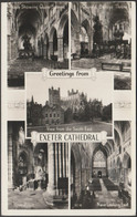 Greetings From Exeter Cathedral, Devon, 1957 - Jarrold RP Postcard - Exeter