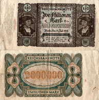 Germany / 2.000.000 Mark / 1923 / P-89(a) / VF - 2 Mio. Mark