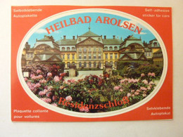 HEILBAD AROLSEN - Selbstklebende Autoplakette - Residenzschloss - Waldeck