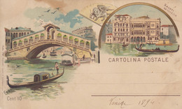 Veneto - Venezia - Cartolina Postale - Saluti Da Venezia - Precursore  - F. Piccolo - Scritta - Bella - Datata 1894 - Venetië (Venice)