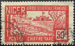 Niger Obl. N° Taxe 17 - Chameau Baraqué Le 50c Rouge Sur Verdâtre - Used Stamps