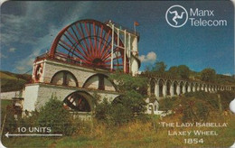 898/ Isle Of Man; P1. Laxey Wheel, 2IOMA, Deep Notch - Eiland Man