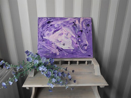 Tableau Peinture Acrylique Abstrait Tons Violets - Acrilicos