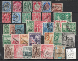 Malte - Malta - 33 Oblitérés - 33 Used Stamps - Victoria, Edouard, George, Elisabeth - Malta (...-1964)