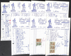 Huy - Lot 8 Documents Confiserie De La Botteresse - François Conrardy 1963 + Timbres (sur 2) - 1950 - ...