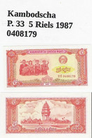 Kambodscha  P. 33  5 Riels 1987 UNC - Cambodia