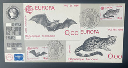 026 Carte Officielle Exposition Internationale Exhibition Chicago 1986 FDC France Europa CEPT Bat Chauve-souris Fauna - Exposiciones Filatélicas