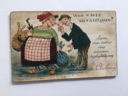 Carte Postale Ancienne à Système Dépliant Avec Petites Photographies Cherbourg - Cherbourg