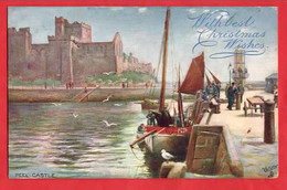 ISLE OF MAN  PEEL   CASTLE   RAPHAEL TUCK SERIES  CHRISTMAS    Pu 1908 - Isle Of Man