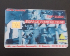 TELECARTE  / CARTE A PUCE  ESPACE FITNESS CLUB  DOS BLANC  ST QUENTIN  AISNE - Cartes De Salon Et Démonstration