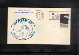 USA 1971 Space / Raumfahrt Launch Of  Apollo 14 Interesting Postcard - Stati Uniti
