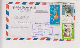 CUBA HAVANA HABANA 1968 Registered Airmail Cover To Germany - Brieven En Documenten