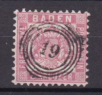 Baden - 1862 - Michel Nr. 18 N5 "19" Bruchsal - Gestempelt - 30 Euro - Baden
