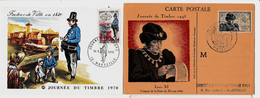 JOURNEE DU TIMBRE: LOT DE 9 CARTES MAXIMUM 1945/1967/1970/1971/1973/1975/1977/1978/1979 - Non Classés