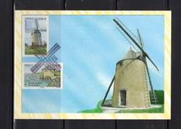 ✅ 2010 " LES MOULINS : MONTBRUN-LAURENGAIS / BREHAT " Sur Carte Maximum. N° YT 4485 + 4490. CM - Windmills