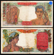 French Indo China 100 Piastres Used Bank Note (**) - ...-1889 Francos Ancianos Circulantes Durante XIXesimo
