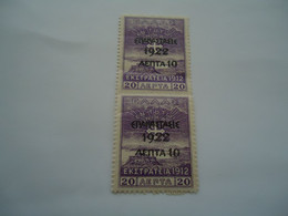 GREECE   MNH  STAMPS  PAIR  OVERPRINT  1922 - Unused Stamps