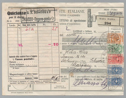 MAIA BASSA - BOLSANO - BOSEN - UNTERMAIS  / 1933  COLIS POSTAL POUR LA SUISSE VIA CHIASSO (ref 8548) - Postal Parcels