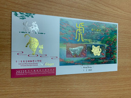 Hong Kong Stamp FDC Cover New Year Tiger Special - Postwaardestukken