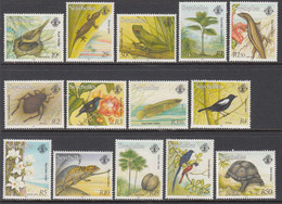 1993 Seychelles Flora Fauna Definitives Birds Reptiles Insects Trees Complete Set Of 14 MNH - Seychelles (1976-...)