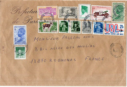 Curieuse Enveloppe De La Préfecture De Paris Affranchie De 13 Timbres De Divers Pays    (Divers 184 ) - Covers & Documents