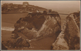 The Island And Bridge, Newquay, Cornwall, 1929 - Judges RP Postcard - Newquay