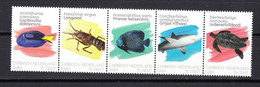 Saba 2020,5V In Strip,fish,vissen,langoest,haai,schildpad,MNH/Postfris(A4368) - Vissen
