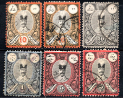 5.10.IRAN.1882-1884 SHAH NASR-ED-DIN 6 CLASSIC STAMPS LOT - Iran