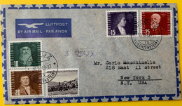 18099 - Nos Zst 24, 25, 26 & 27 Vaduz 10..04.1948 Pour New-York - Poste Aérienne