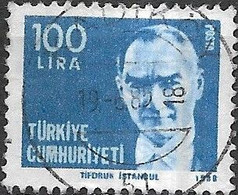 TURKEY 1980 Kemal Ataturk - 100l - Blue And Light Blue FU - Usados