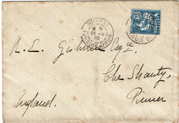 CTN80 - LEVANT FRANCAIS - MOUCHON 1p/25c LETTRE SMYRNE / PINNER 21/4/1910 - Lettres & Documents