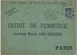 CTN80 - LEVANT FRANCAIS - MOUCHON 25c LETTRE SMYRNE / PARIS 10/9/1901 - Covers & Documents