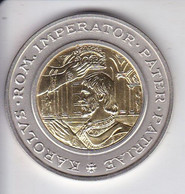 MONEDA DE PLATA Y ORO DE ANDORRA DE 20 DINERS DE CARLOMAGNO DEL AÑO 1996 MUY RARA (GOLD-SILVER-ARGENT) - Andorre