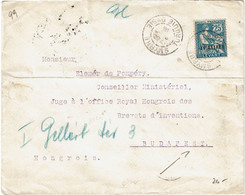 CTN80 - LEVANT FRANCAIS - MOUCHON 1p/25c LETTRE SMYRNE / BUDAPEST 6/5/1913 - Lettres & Documents