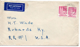 58392 - Bund - 1950 - 90Pfg Bauten MiF A LpBf DARMSTADT -> Robards. KY (USA) - Other & Unclassified