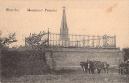 CPA Waterloo - Monument Prussien - Oblitéré à Waterloo En 1912 Envoyé à Anvers - Waterloo