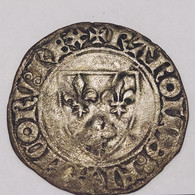 Pièce Argent Charles VI - Blanc Guénar - 1380 Ad - 1422 AD - Paris - 1380-1422 Charles VI Le Fol