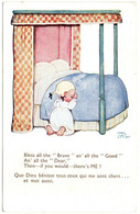 Illustrateur : ATTWELL  M. L. : Que Dieu Bénisse ........  Bless All The " Brave " An...... : Petite Fille Priant - Attwell, M. L.