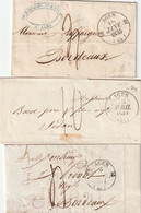 AGEN - Lot Et Garonne, Marcophilie - 3 Cachets à Date: 1834, 1835 Et 1839 - 2 Lettres Et 1 Enveloppe Pliées - 1801-1848: Voorlopers XIX