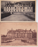 27 - SERQUIGNY - LE CHATEAU - FACADE EST - 2 CPA DONT UNE CARTE PHOTO RARE - Serquigny