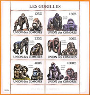 A5569 - COMOROS - ERROR, 2009, MISPERF MINIATURE SHEET: Gorillas - Gorilles