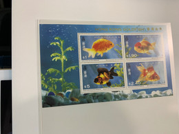 Hong Kong Stamp Gold Fishes S/s MNH - Interi Postali