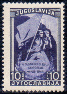 JUGOSLAVIA -  CONGRES COMMUNIST PARTY  Mi. 544C  Perf  K 12½  - **MNH - 1948 - Imperforates, Proofs & Errors