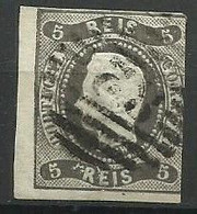 Portugal 1866/7 D. Luiz Fita Curva # 19 5rs Preto Usado Carimbo 82 Aveiro. - L45 - Neufs